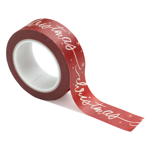 CBLS155037 Washi Tape - Christmas Script Snow